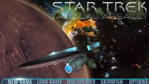 Star Trek Tactical Assault title screen for PSP